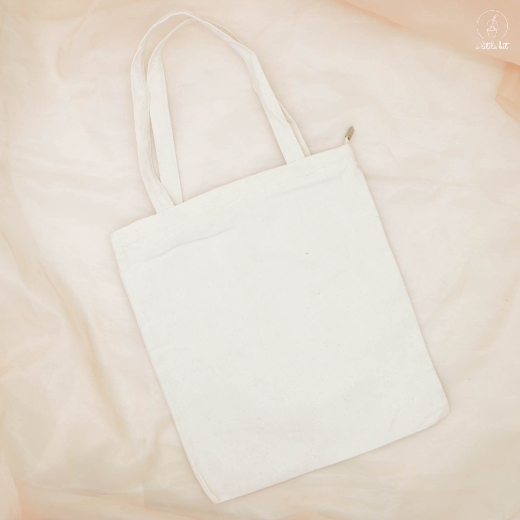 [HCM]Túi tote vải canvas trắng có dây kéo zip