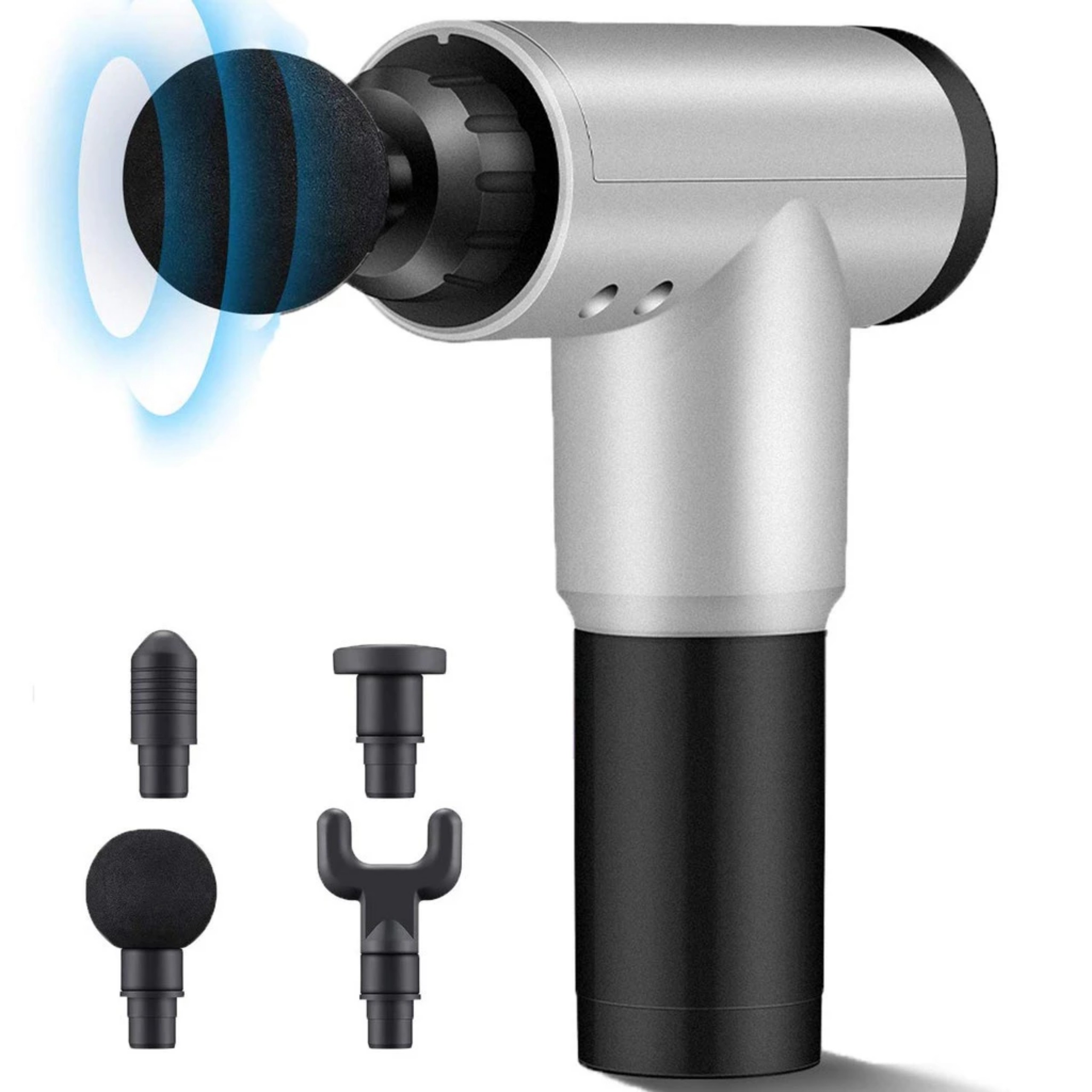 Máy đấm lưng giảm đau cơ, máy massage cầm tay 6 chế độ 4 đầu. Súng mát sa đấm lưng, đau giãn cơ. Máy đấm lưng giảm mệt mỏi hiệu quả