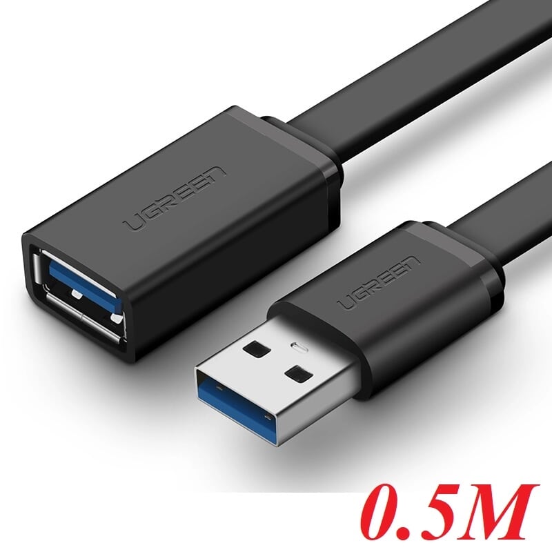 Cáp nối dài usb 3.0 dây dẹt dài 0.5m âm dương ugreen 30128 cao cấp