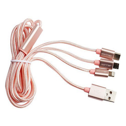Dây sạc điện thoại 3 in 1 đầu bọc dù