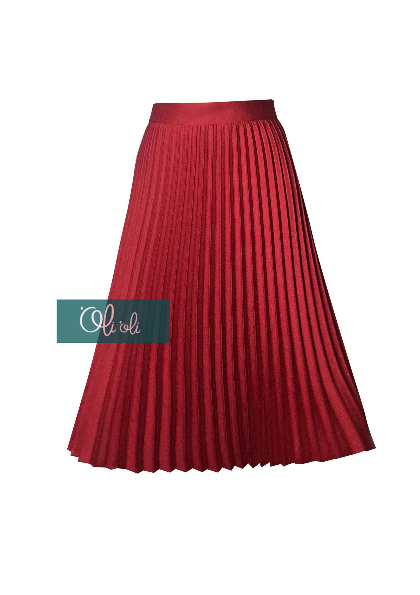 Chân váy midi xòe xếp ly màu đỏ CV0335  Thời trang công sở KK Fashion