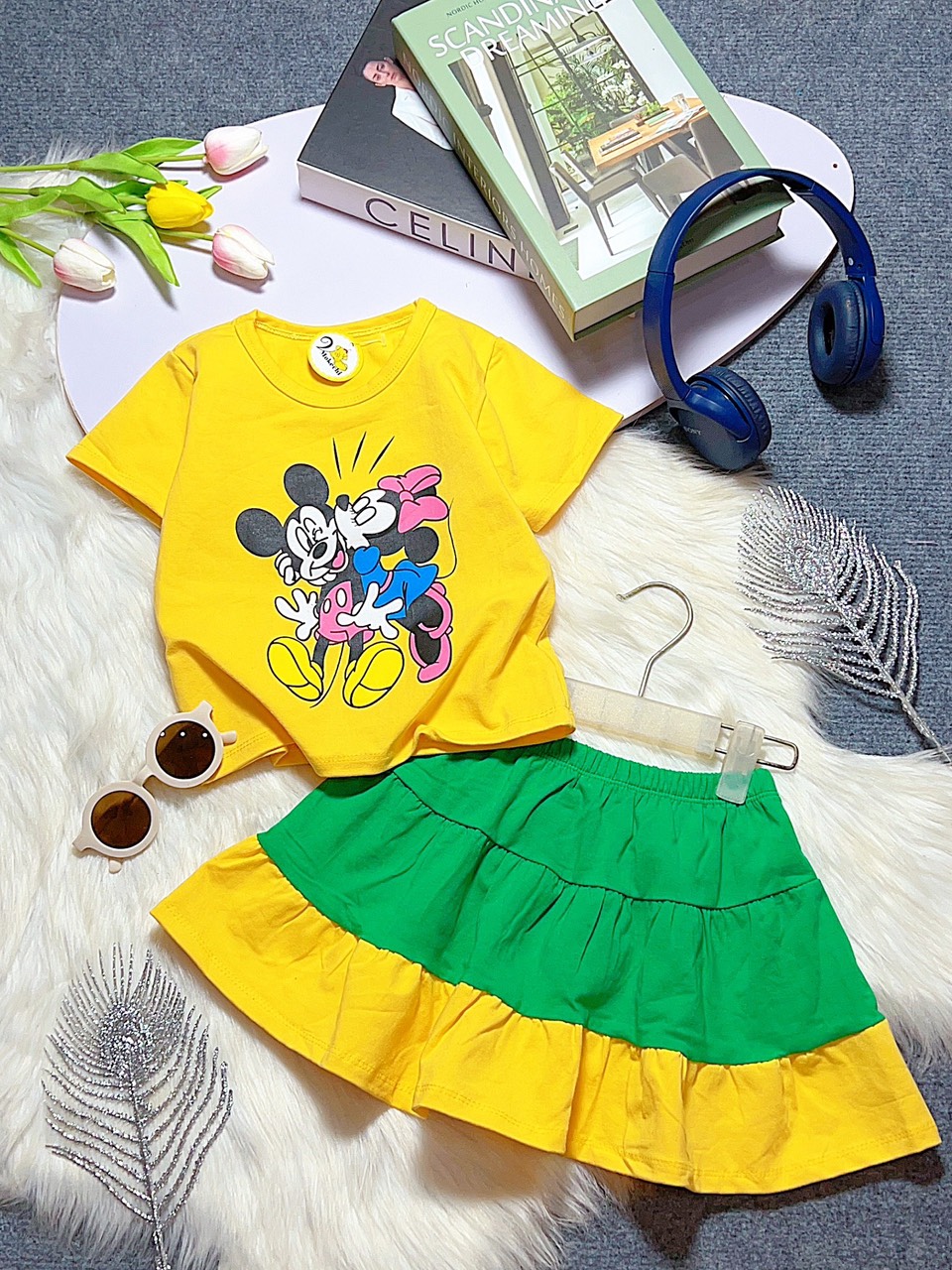 Set váy bé gái 2-5 tuổi thun cotton 4 chiều Jennie kids J552 - 3