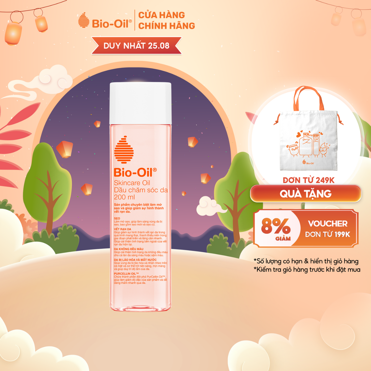 [Lựa chọn hàng đầu của Phụ nữ mang thai] Dầu chăm sóc da giúp cải thiện rạn da, mờ sẹo và đều màu da - BIO-OIL SKINCARE OIL (chai 200ml)