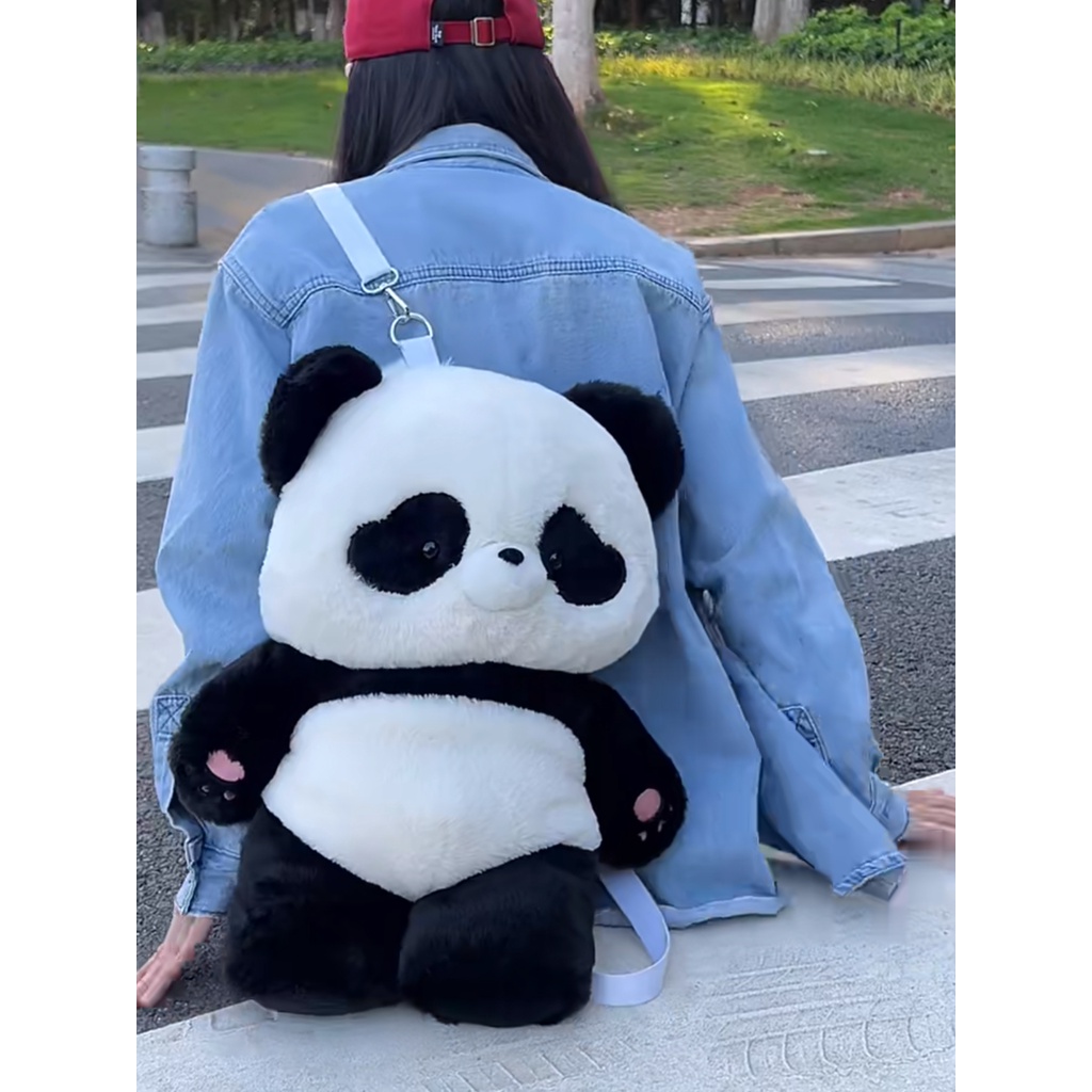 Gấu trúc ba lô gấu trúc schoolbag gấu trúc dễ thương gấu trúc nhật bản dễ thương cô gái dễ thương phim hoạt hình sang trọng búp bê ba lô gấu trúc búp bê nh