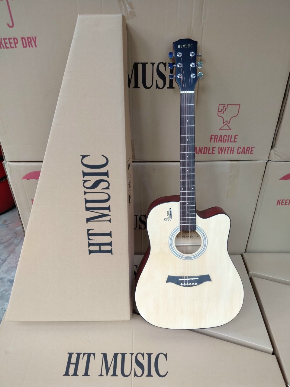 Đàn guitar giá rẻ - Đàn Guitar Acoustic 41 (dáng D Cutaway) Có Ty Chỉnh Cần Guitar Sinh Viên Giá Rẻ - 3