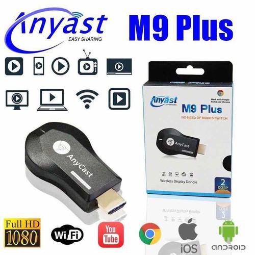 [HCM][XẢ KKHO] HDMI Không Dây ANYCAST M9 Plus Tốc Độ Kết Nối Siêu NhanhTừ Điện Thoại Lên Tivi - Hàng Nhập Khẩu thiết kế nhỏ và nhẹ với độ phân giải FULL HD 1080P. Truyền hình ảnh ngay tức thì không lo giật lagBẢO HÀNH 12T