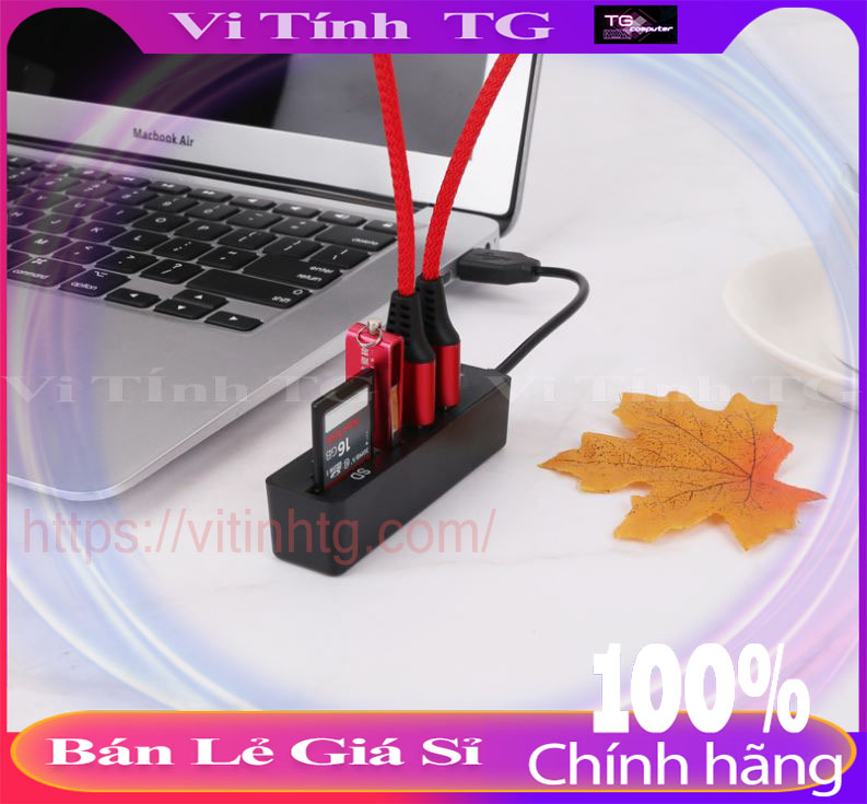 Hub usb - bộ chia usb có kèm đọc thẻ nhớ sd tf cực tiện lợi