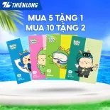 [TẶNG 02 CUỐN] Combo 10 Tập học sinh 96 trang 4 ô ly vuông 2mm 100gsm NB-124 Thiên Long - Mẫu ngẫu nhiên