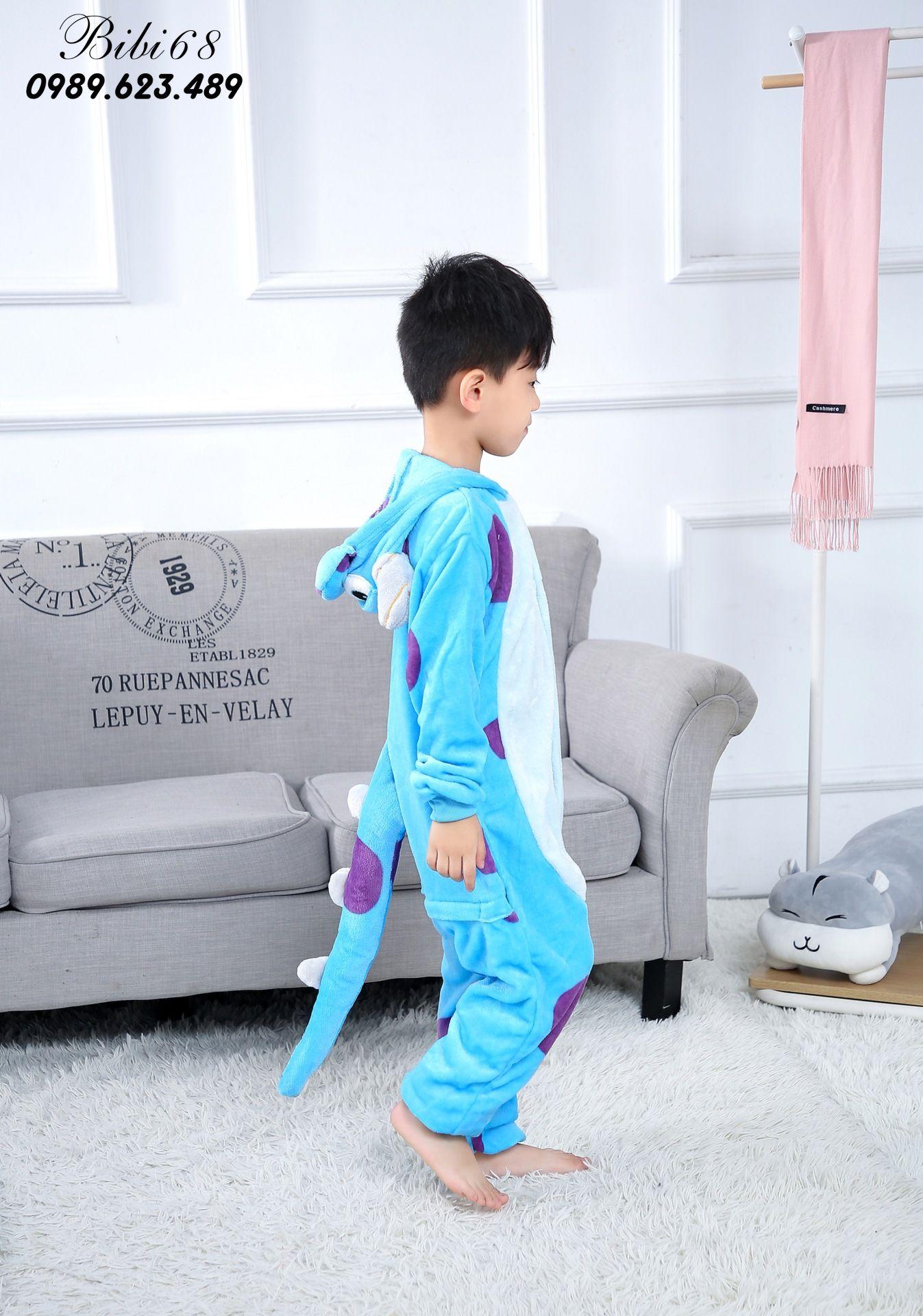 Bộ đồ lông hình thú liền thân Khủng Long xanh lừa xanh Pijama Động Vật Hoạt Hình Cosplay nhiều màu đón giáng sinh HOT độc và lạ decoshop68 1915