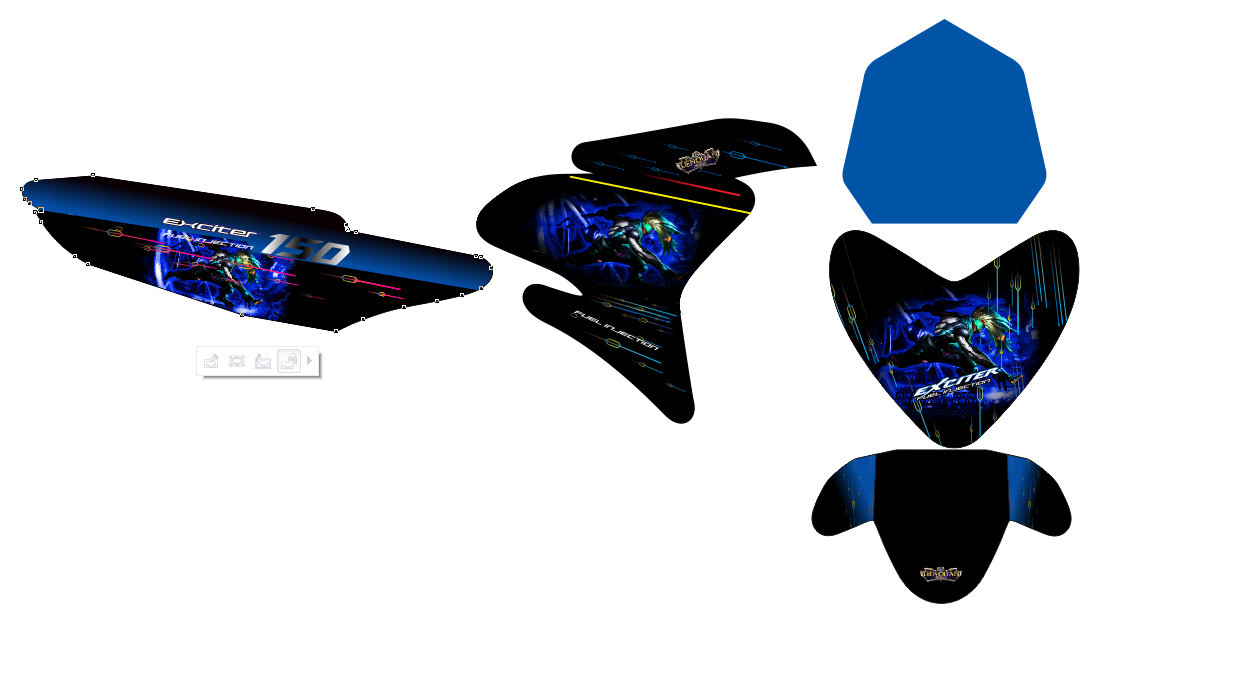 Tem Xe Exciter 150 Xanh Đen - Decal Trùm Exciter 150 Liên Quân - Tem Xe Máy Exciter Đẹp, Giá Rẻ