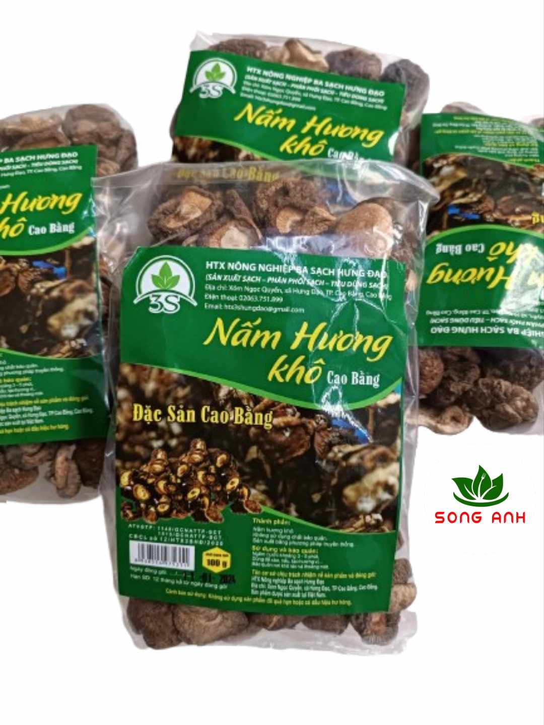 Nấm hương khô đặc sản Cao Bằng  gói100g sản phẩm của HTX Nông nghiệp Ba Sạch Hưng Đạo