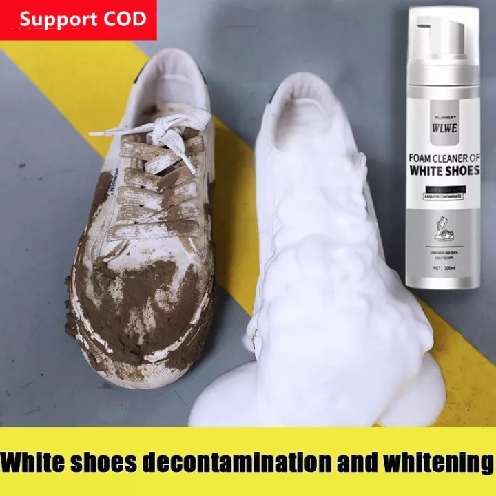 WLWE FOAM CLEANER OF WHITE SHOES Chai tẩy trắng giày cấp tốc tiết kiệm thời gian, Tẩy trắng giầy dép, Vệ sinh giày, túi xách siêu sạch /200ml