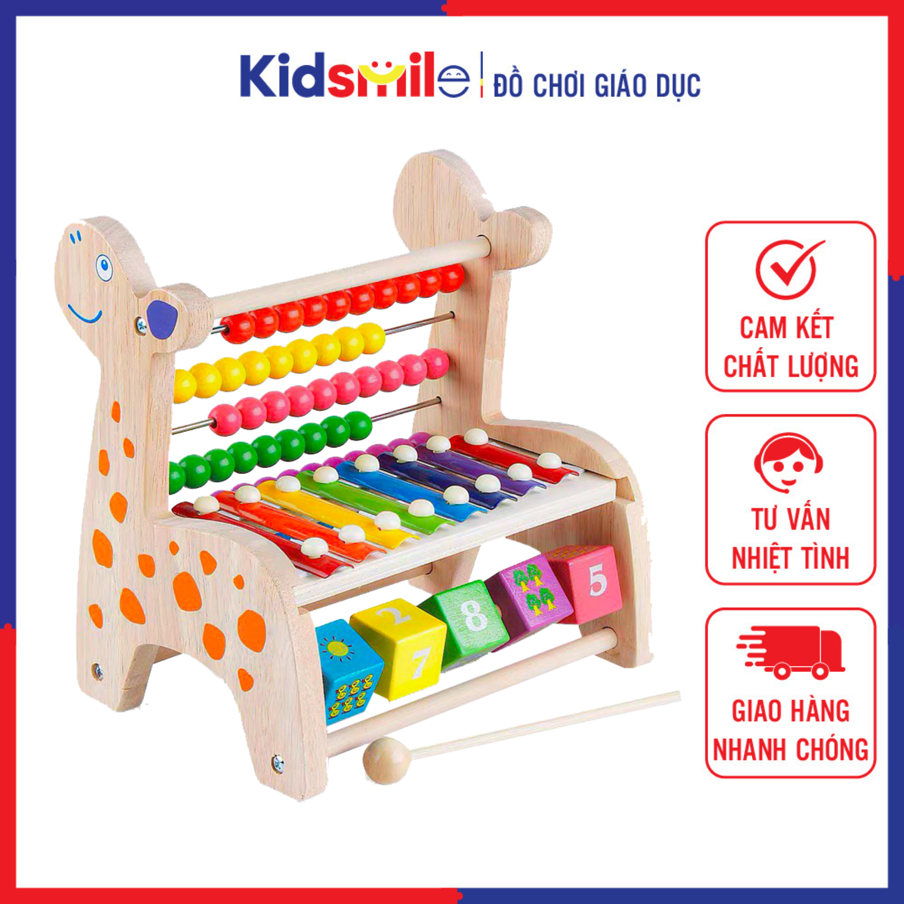 Đồ chơi trẻ em thông minh bộ hươu đa năng luồn hạt ( đàn xylophone) phát triển trí thông minh toàn diện cho bé từ 1 tuổi trở lên