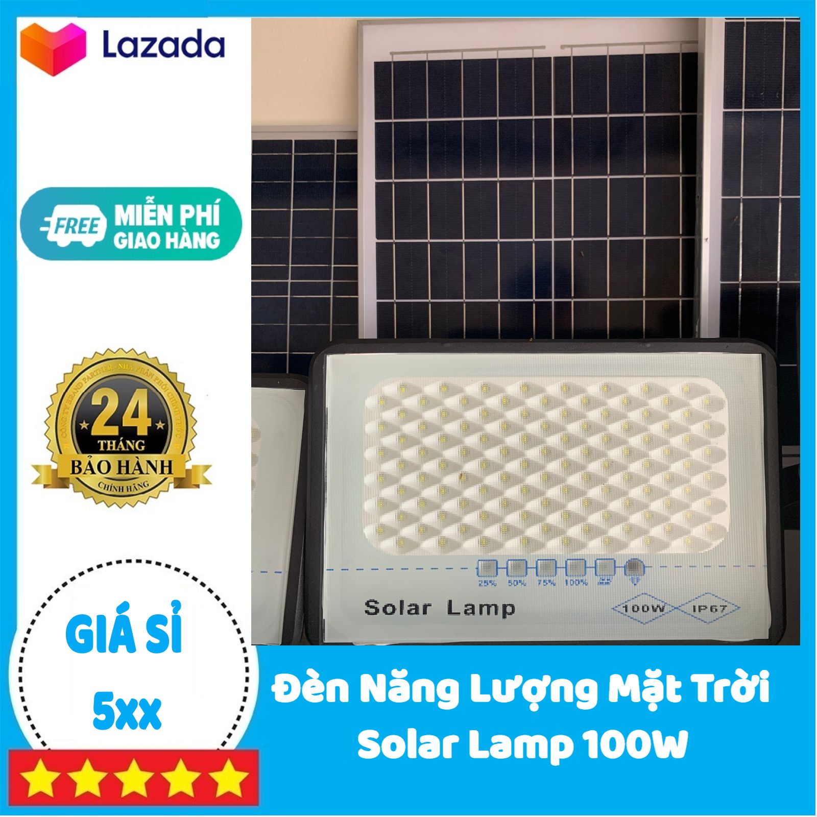 Đèn Năng Lượng Mặt Trời Solar Lamp 50W- Đèn chống chói mắt | BẢO HÀNH 2 NĂM | , Có điều khiển từ xa tiện lợi và thông minh