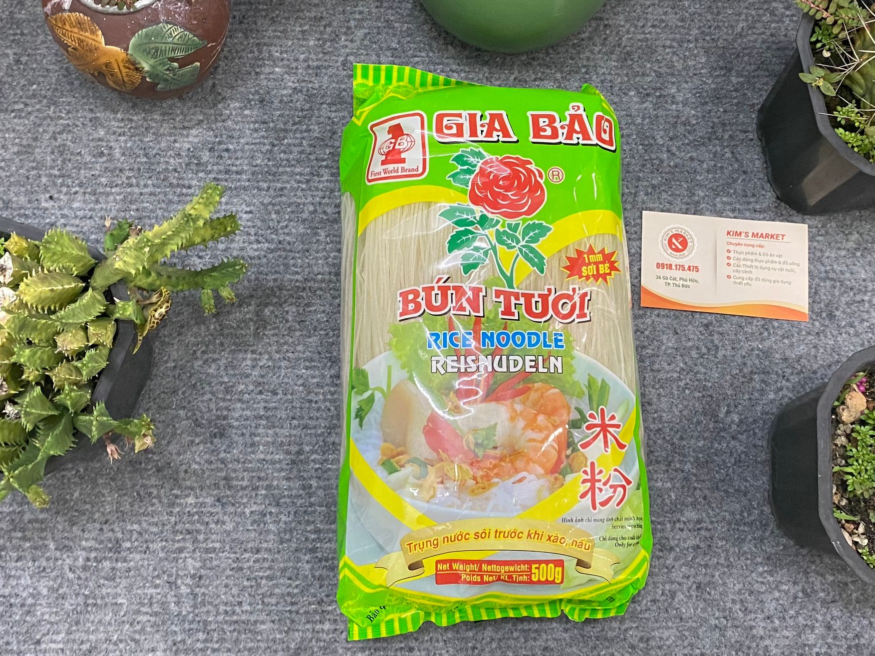 BÚN TƯƠI KHÔ GIA BẢO 500GR, CỌNG BÚN MỀM THƠM NGON SẢN PHẨM XUẤT KHẨU NƯỚC NGOÀI, loại xuất khẩu đạt chuẩn quốc tế