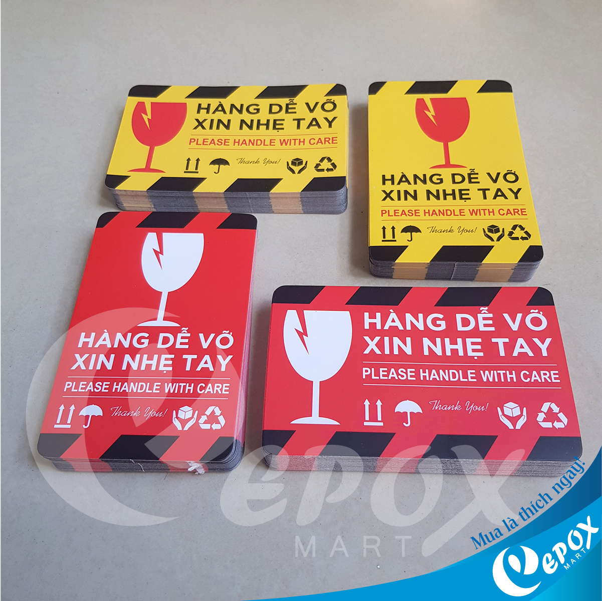 SET 1.000 tờ Decal hàng dễ vỡ 11cm