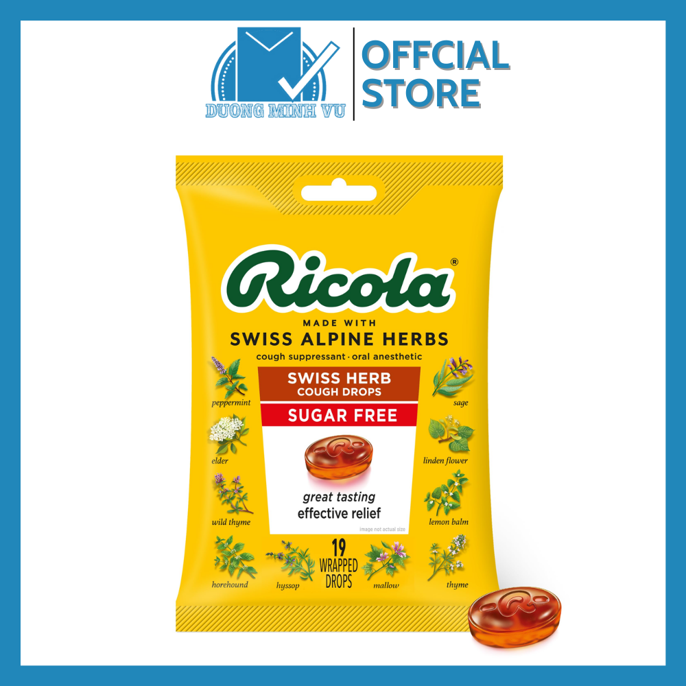 Kẹo thảo mộc Ricola Original Herb Cough Drops nhập khẩu USA