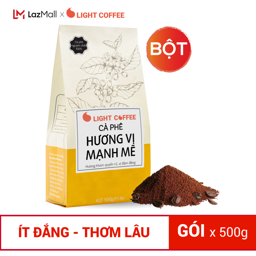 [CÀ PHÊ ĐẮNG MẠNH THƠM] Cà phê bột, cafe Hạt nguyên chất 100% - Hương vị mạnh mẽ - Light Coffee - 500gr