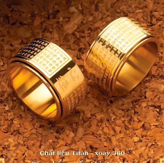 Nhẫn Bát Nhã Tâm Kinh xoay 360 độ - Đem Lại Vạn Sự Như Ý - Bình An May Mắn