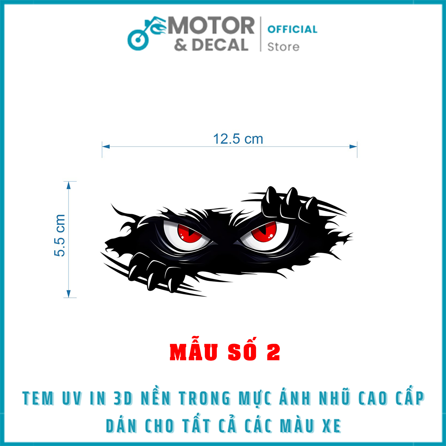 Tem Dán Xe - Tem Đôi Mắt Trang Trí Ô TÔ , Xe Máy , Laptop ( Giá 1 Tem ) . Tem UV Mực Nổi Cao Cấp