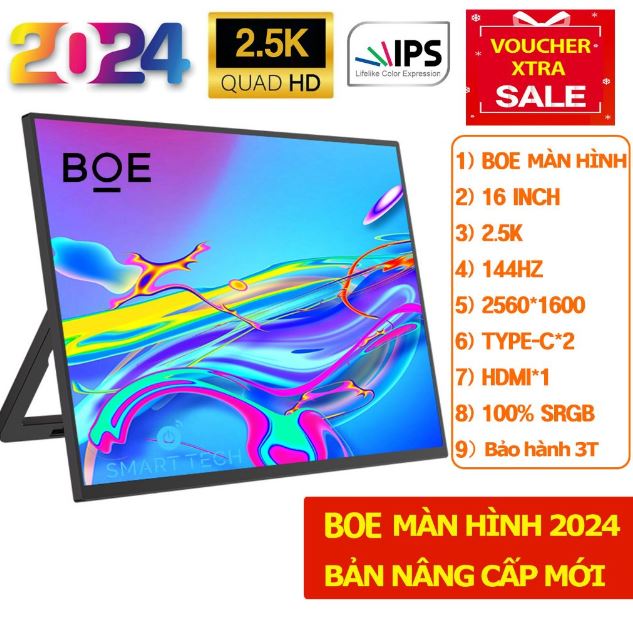 BOE Màn hình di động IPS FHD/2.5K, 60hz-144hz Type C / HDMI Portable Monitor