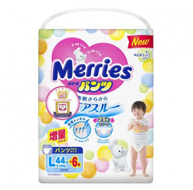 Tã/bỉm quần merries nội địa nhật l50