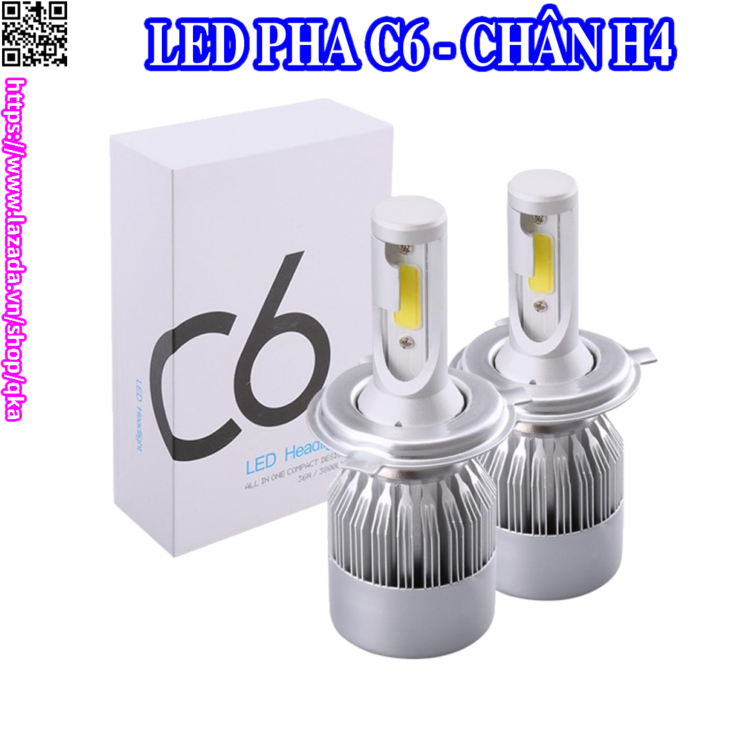 Bóng đèn pha Led C6 xe máy ô tô chân H4 12V siêu sáng cho wave, dream, vision, sh, exciter, yamaha, air blade, sirius, future, honda, jupiter, lead
