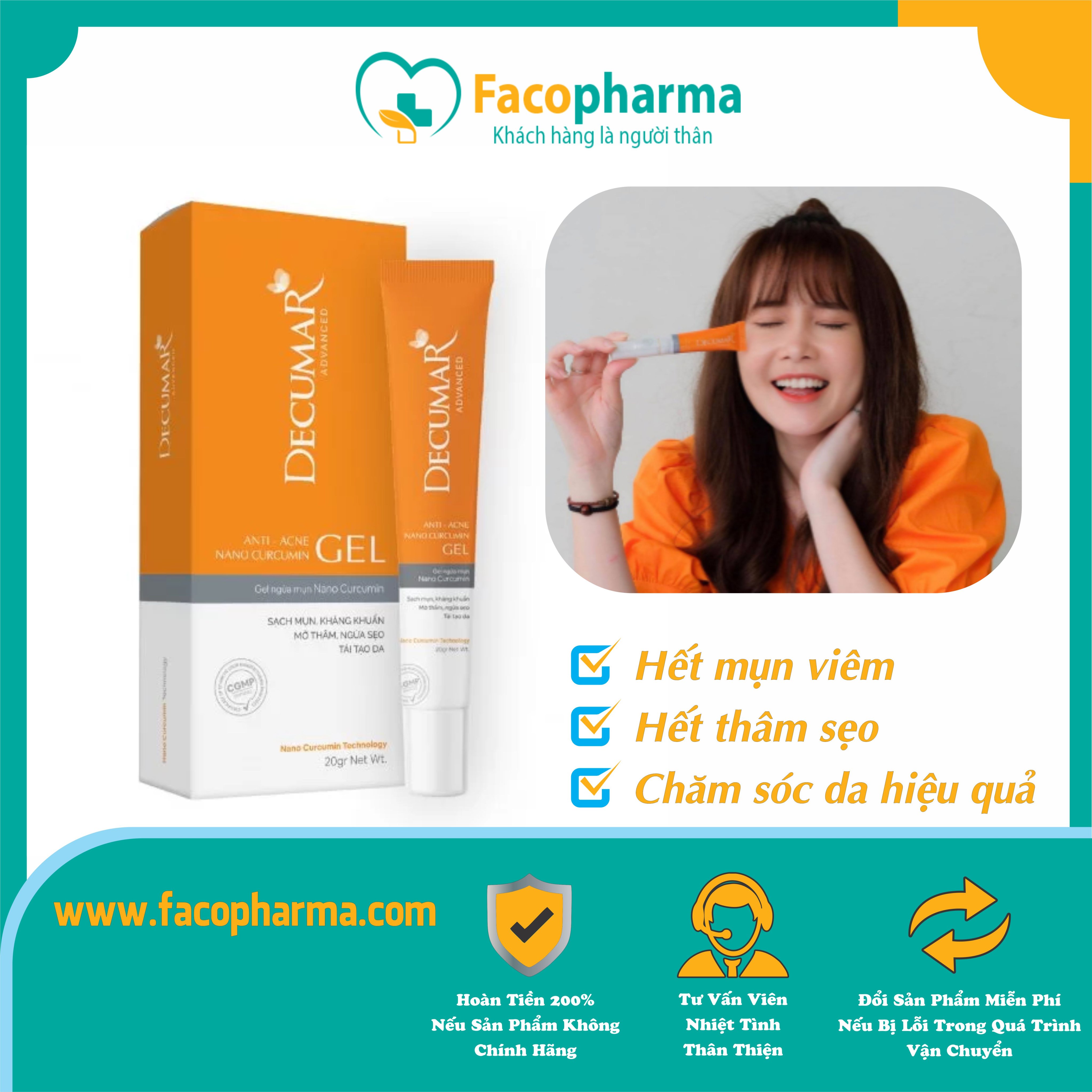 Gel nghệ Nano Decumar new 20gr ngừa mụn sáng da, ngừa và làm mờ vết thâm sẹo sau mụn hiệu quả nhất