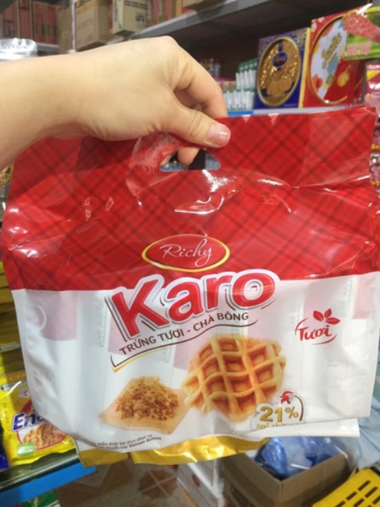 BÁNH TRỨNG RUỐC CHÀ BÔNG KARO SIÊU NGON, SIÊU GÂY NGHIỆN( bịch 6 cái)