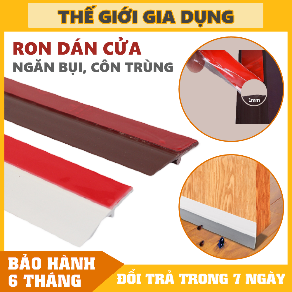 1 Mét Ron Dán Chân Cửa PVC Cực Dính Chống Côn Trùng, Khói Bụi, Tiếng Ồn