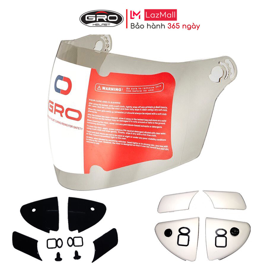 Kính thay thế mũ bảo hiểm GRO 3/4 đầu Honda, GRO, OSAKAR, Asia, Royal...và các dòng mũ có thiết kế vỏ mũ tương tự