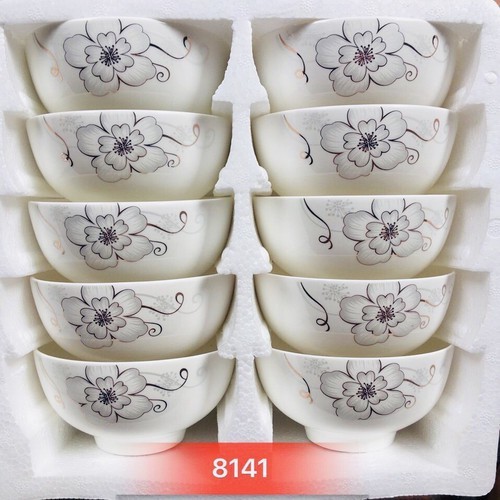 Bộ chén sứ hoa văn cao cấp - chén sứ tráng men- tô và chén