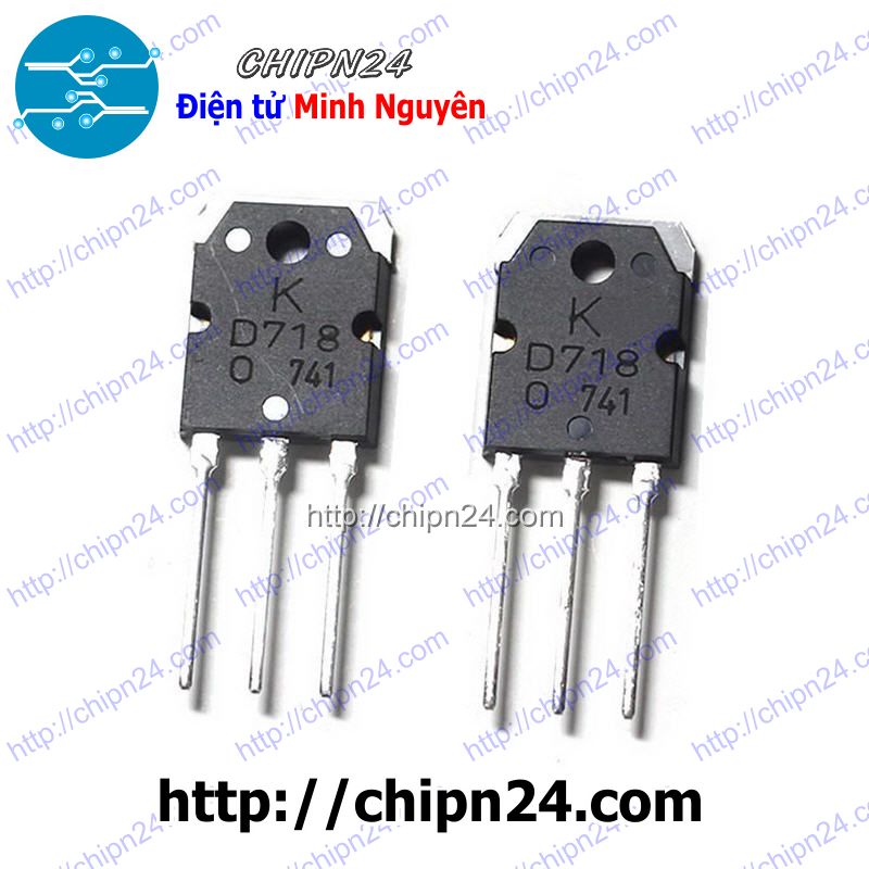 [2 con] (KT1) Transistor D718 (chữ K) TO-264 NPN 8A 120V (2SD718) (ko dùng cho k-í-c-h c-á)