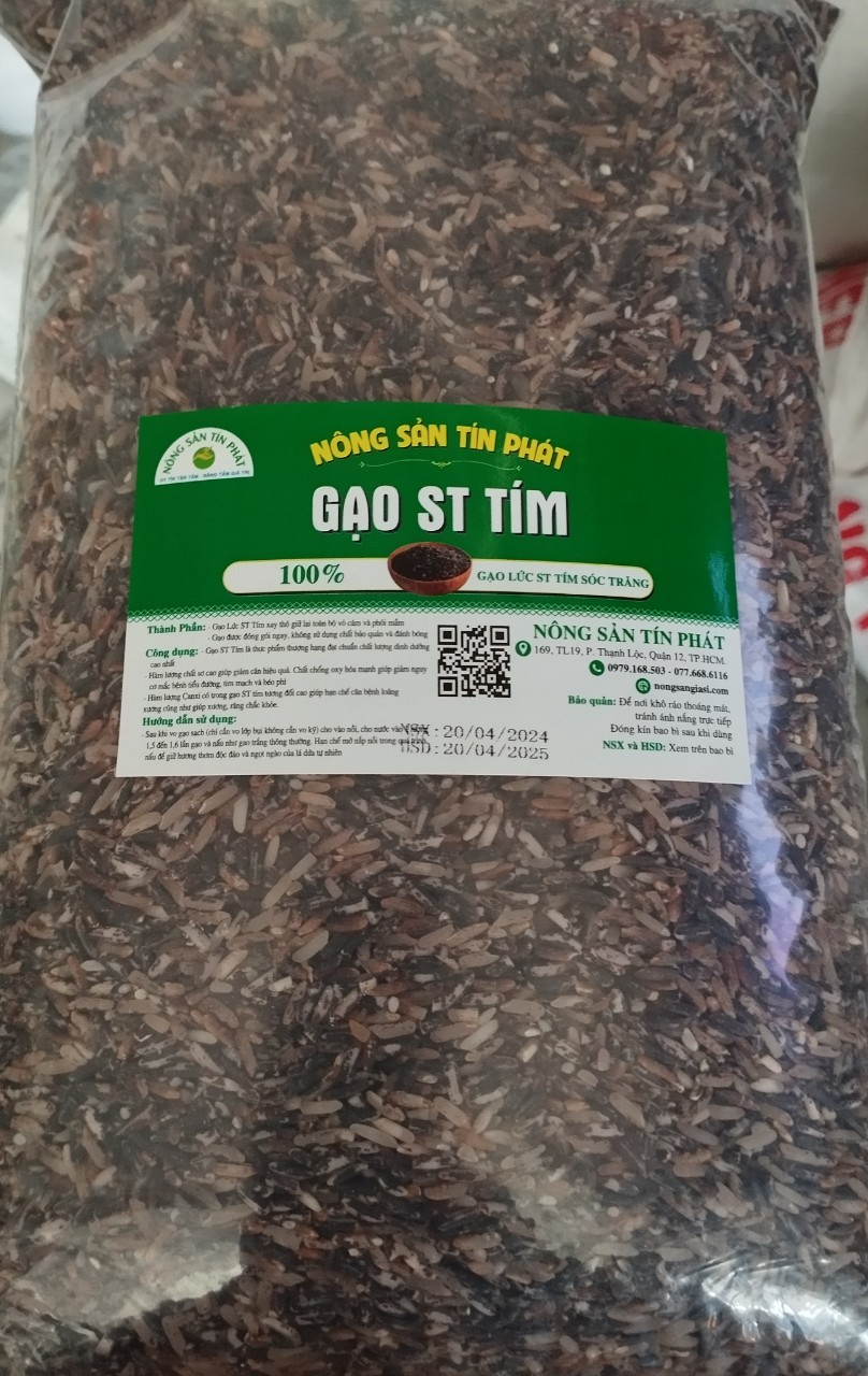 [Đặc sản] 2 KG GẠO LỨT TÍM THAN SÓC TRĂNG _ Gạo lứt ST Tím  Gạo Ông Cua Cơm mềm dẻo, mùi thơm đặc trưng Nongsangiasi.com