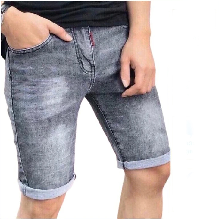 Quần lửng nam chất vải jean cotton dày dặn vải jean mềm mịn