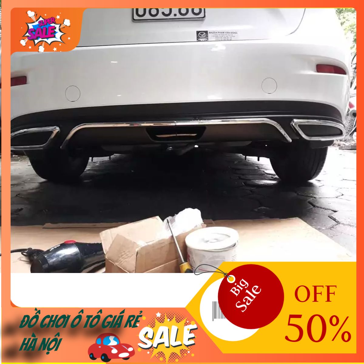 Lippô Mazda 3, lip chia đôi pô cao cấp cho xe Mazda 3