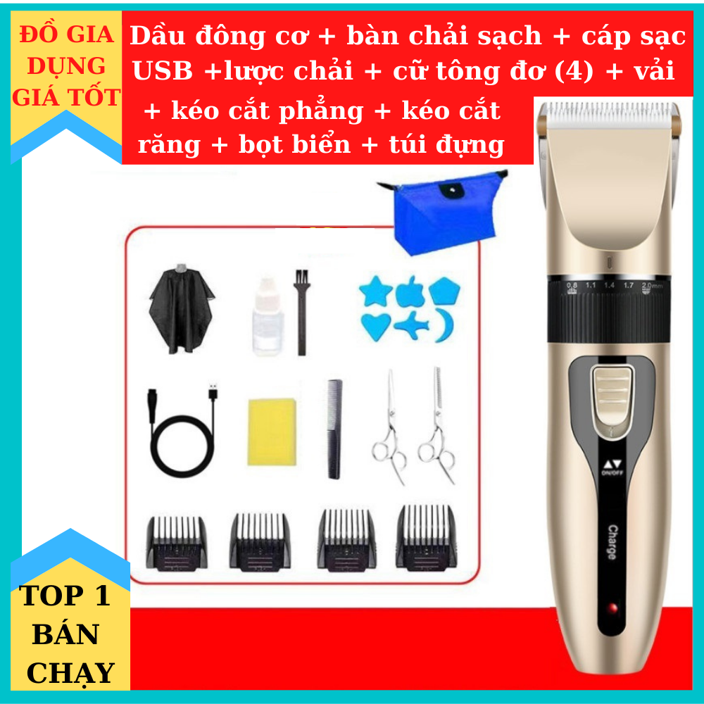Tông Đơ Cắt Tóc Gia Đình Chuyên Nghiệp, Không Dây , Chấn Viền - Tăng Đơ Cắt Tóc Gia Đinh - ĐỒ GIA DỤNG GIÁ TỐT