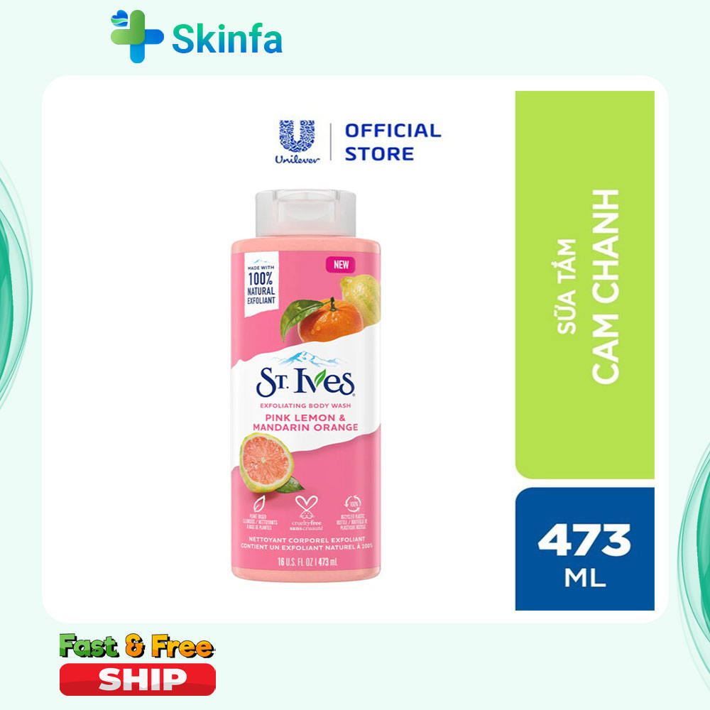 Sữa tắm st.ives chiết xuất cam chanh làm sáng da 473ml