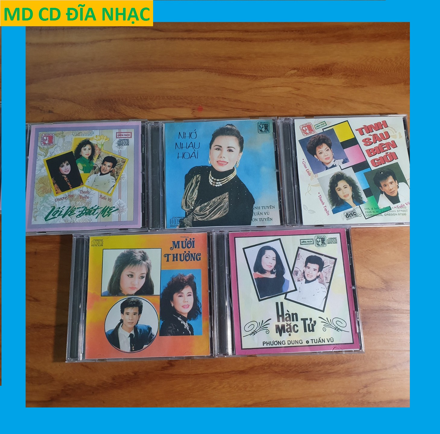 [MDCD] Bộ 5 Đĩa CD Nhạc Vàng Tuấn Vũ - Hương Lan - Thanh Tuyền - Giao Linh - Phương Dung