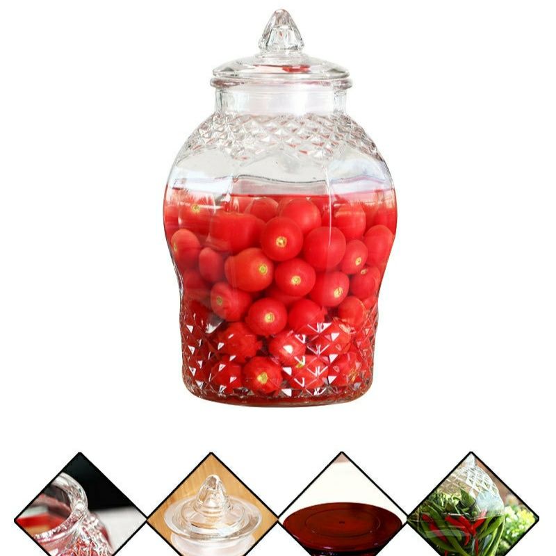 bình thủy tinh ngâm rượu 10 lít không vòi dáng kim cương