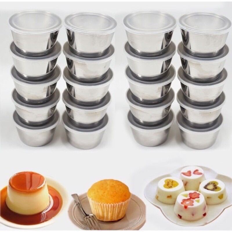 Combo 20 khuôn bánh plan inox có nắp nhựa