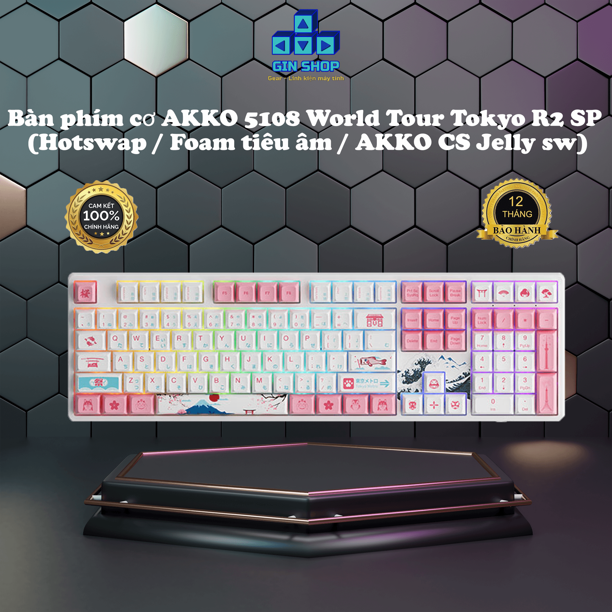 Bàn phím cơ AKKO 5108 World Tour Tokyo R2 SP (Hotswap / Foam tiêu âm / AKKO CS Jelly sw)