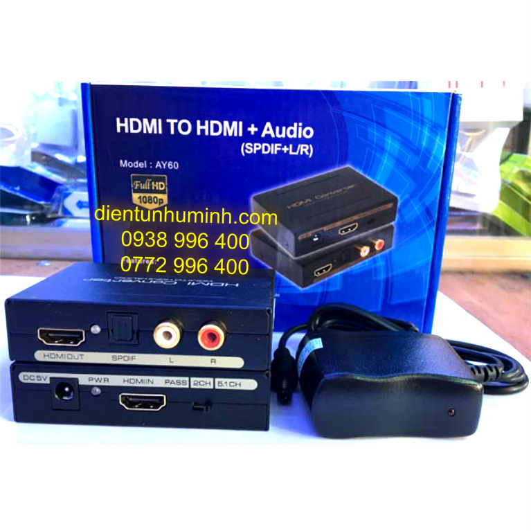 Bộ chuyển đổi hdmi to hdmi + optical + audio tặng kèm 1 dây hdmi 1.5m