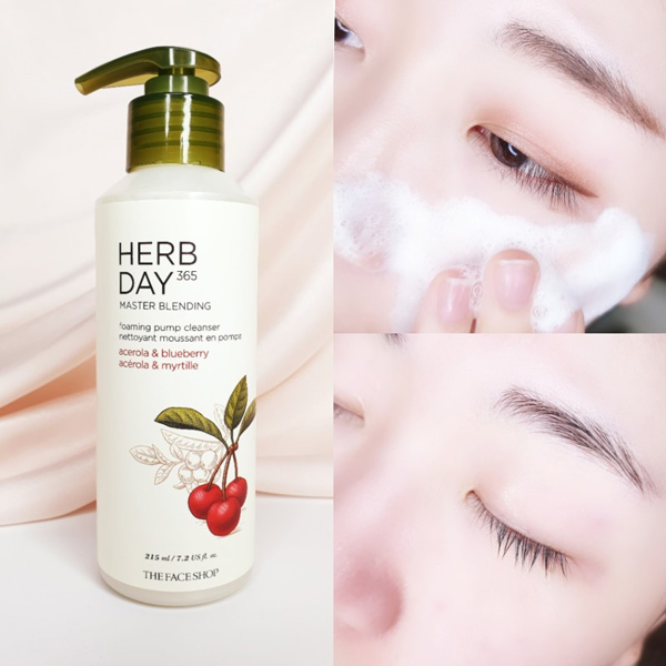Sữa Rửa Mặt Dạng Bọt The Face Shop Herb Day 365 (215ml) - Hàn Quốc