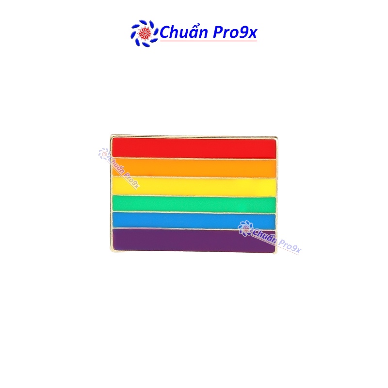 Ghim cài áo lgbt cờ lục sắc tự hào k3355