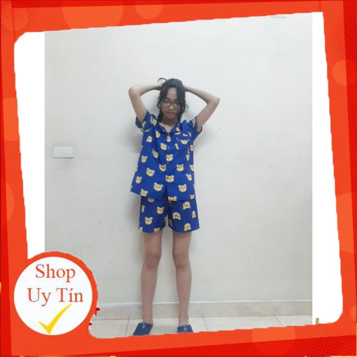 🍋đồ mặc nhà🍋 đồ bộ pijama phi lụa đồ ngủ quần đùi tay ngắn - hàng mới về