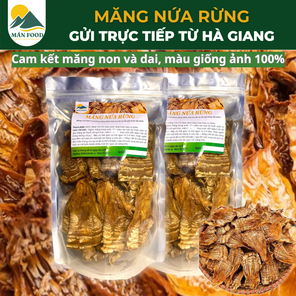 Măng nứa rừng khô hà giang - măng nứa rừng khô đặc sản hà giang - măng khô - măng rừng - gói 500g
