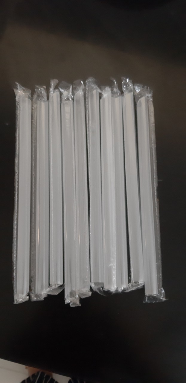 20 Ống hút trà sữa chân trâu màu trắng (bọc riêng từng cái)