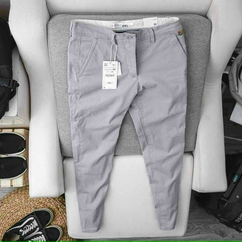 Quần kaki nam màu ghi lưng thường trơn cao cấp co dãn nhẹ, Quần chinos nam Hàn Quốc xịn xò, Chất liệu kaki dày dặn, không nhăn, không xù, không bay màu, năng động-Fashion 24H- QKN