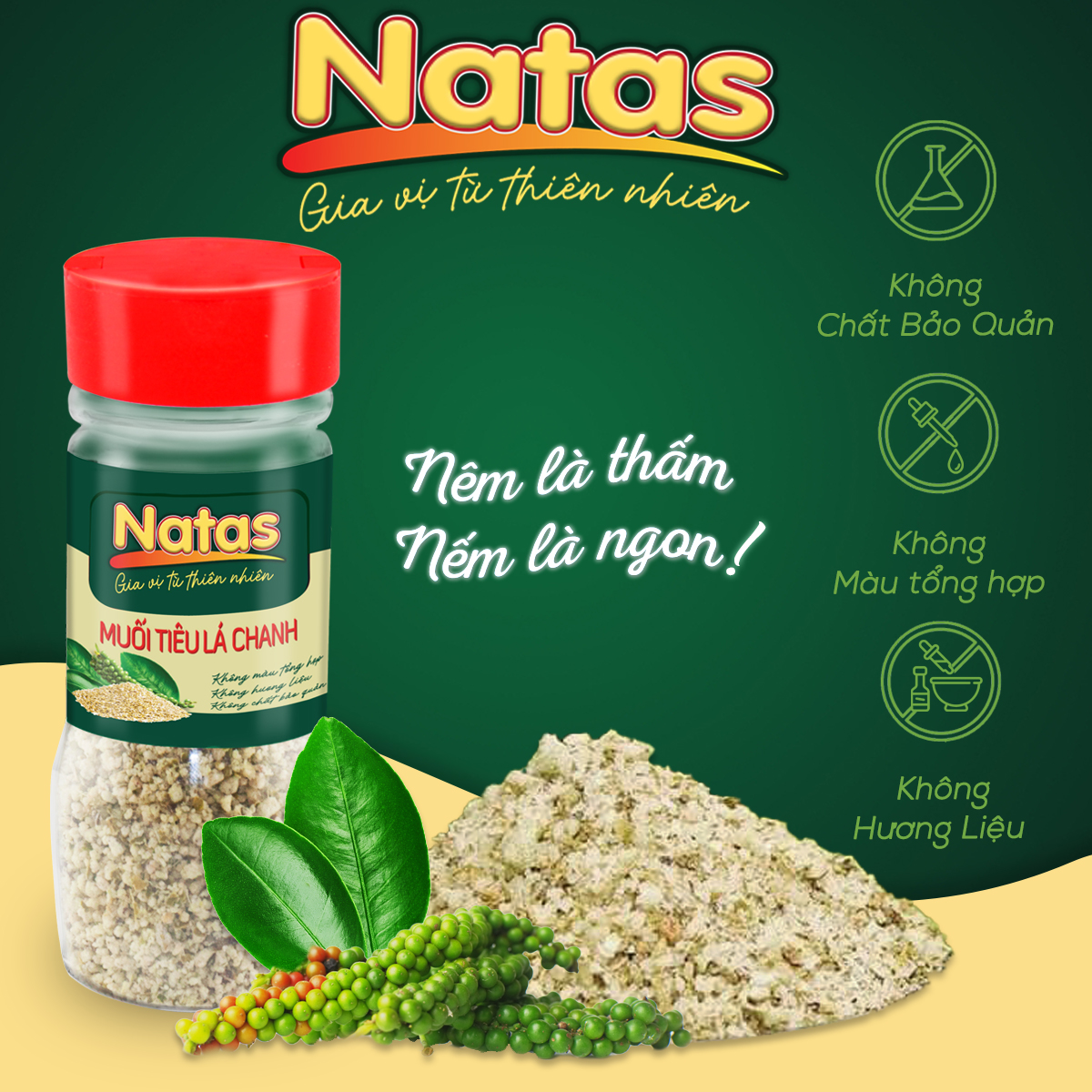 Muối tiêu lá chanh natas gia vị đa năng